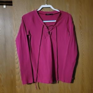 Women's long sleeve PattyBoutik pink top